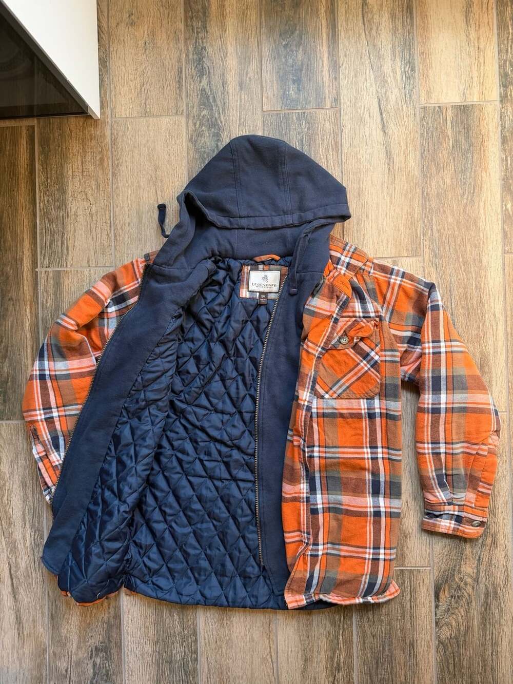 Legendary Whitetails Adult S Hooded Flannel Shirt Jacket Plaid Quilted Lined